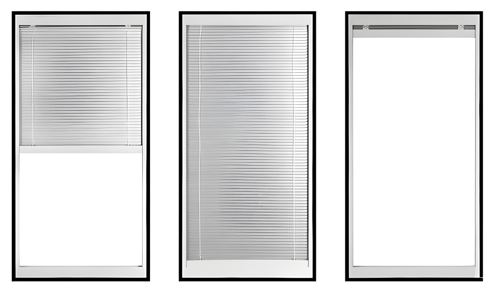 Built in louvered hollow glass