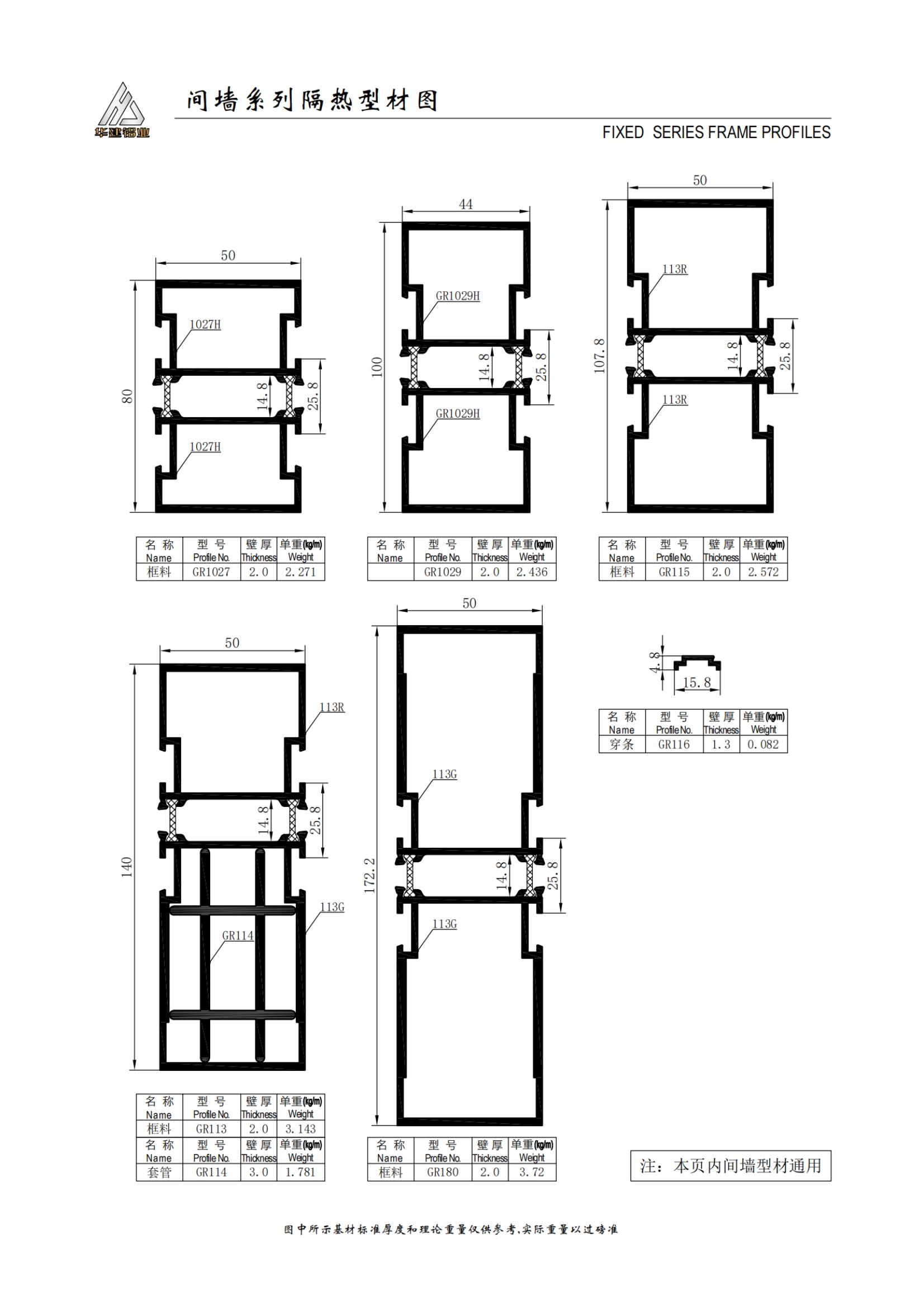 GR100 series insulated partition wall