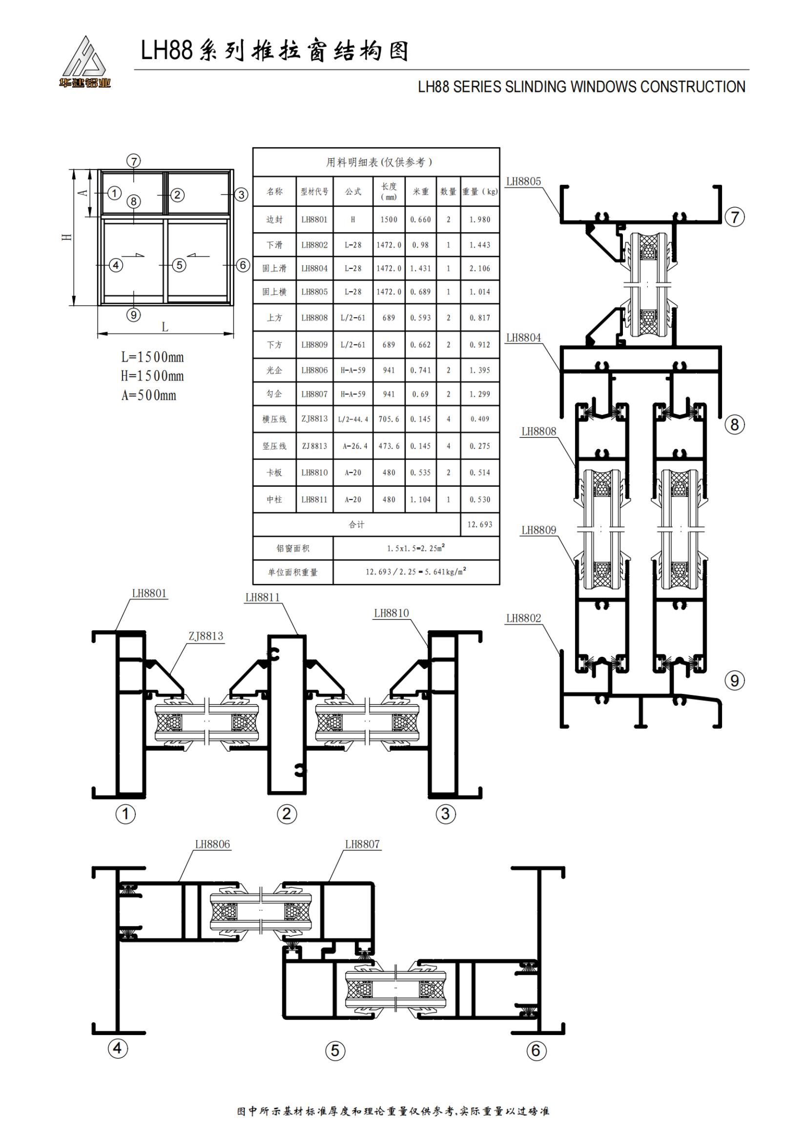 LH88 series sliding window