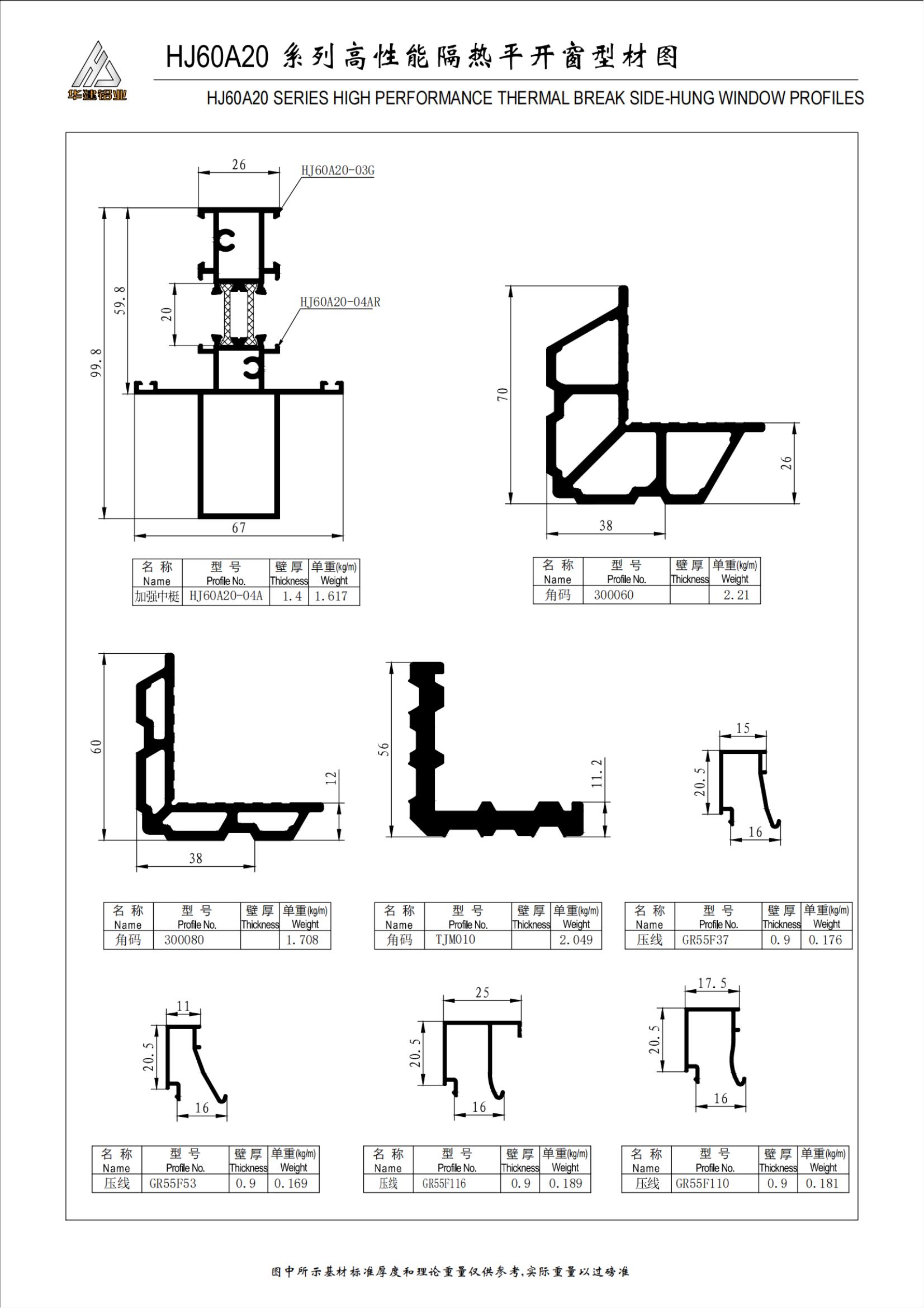 HJ60A-20 series high-performance insulated casement window