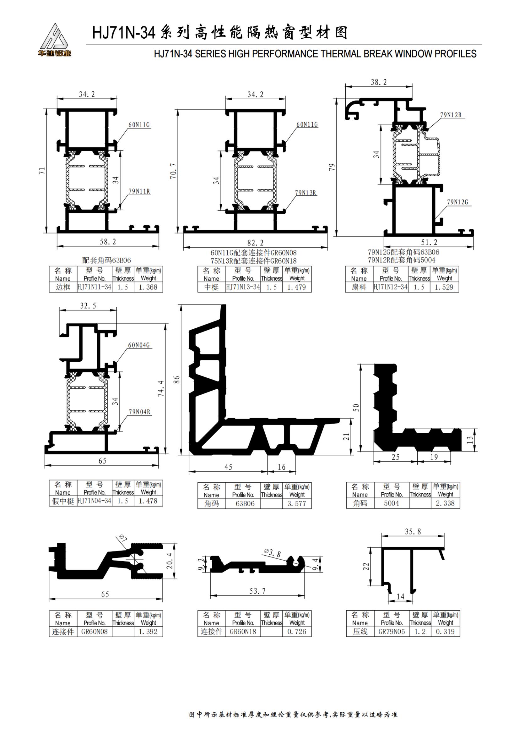 HJ71N-34 series high-performance insulated casement window