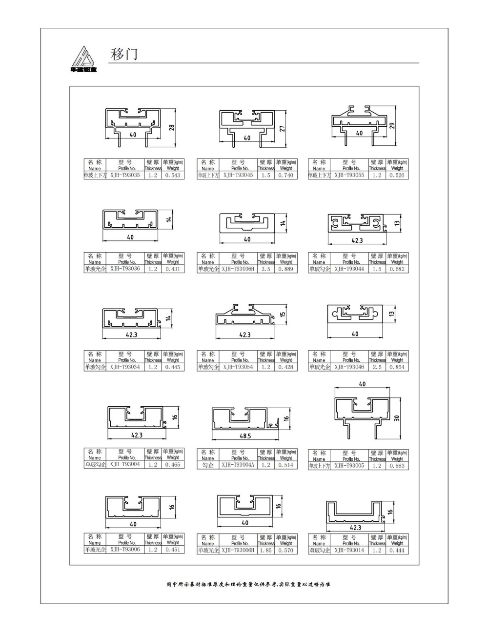 XJH sliding door series