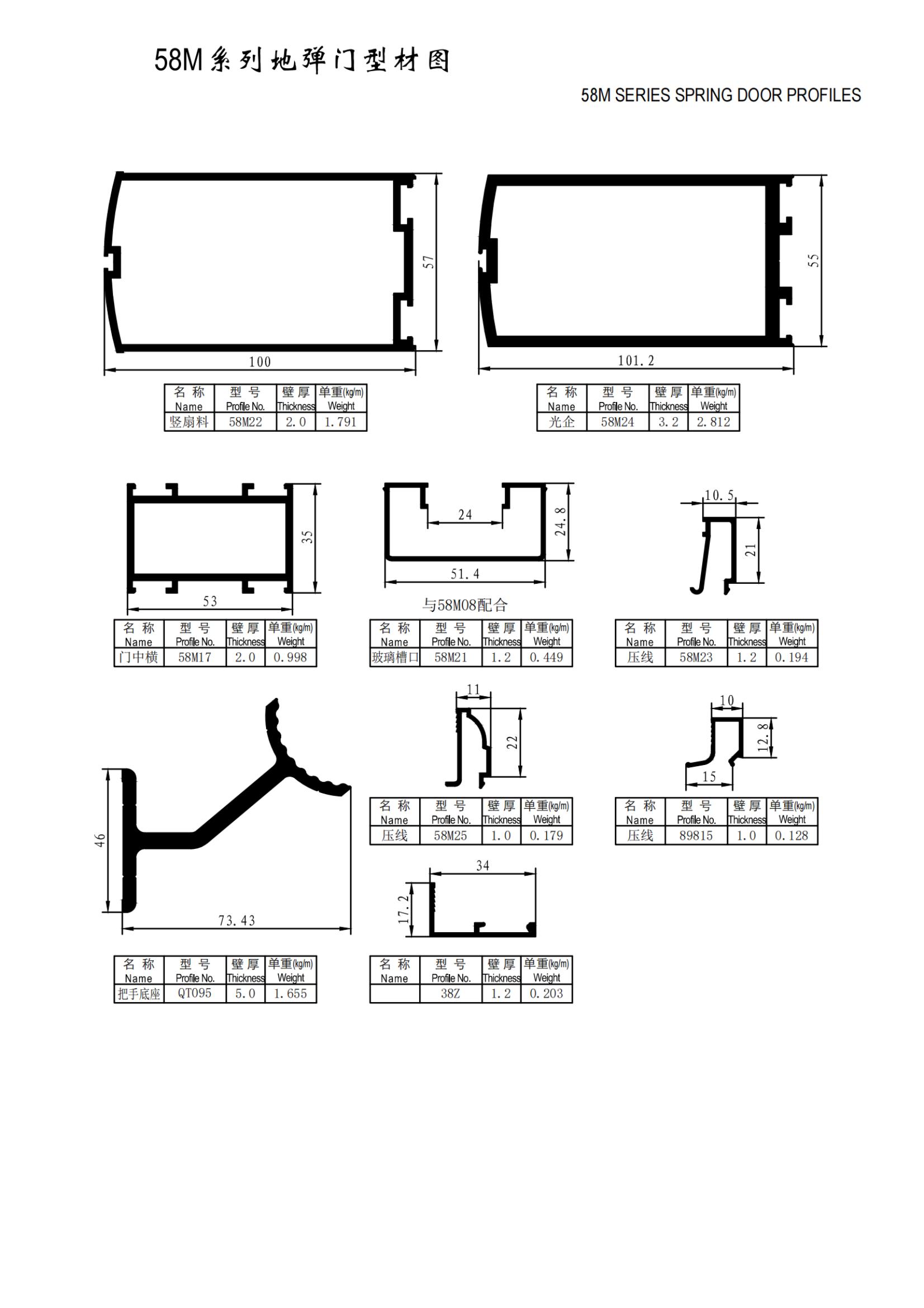 Откидная дверь серии 58M