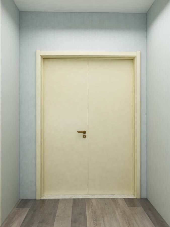 Puerta doble de panel plano